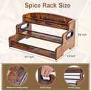 Aminigram Wood Spice Rack Organizer for Cabinet, 3 Tier Spice Shelf Storage, Kitchen Seasoning Organizer for Spice Bottles, Jars, Seasonings, Baking Supplies