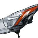 Replacement Driver Left Side Chrome Trims Halogen Headlight Headlamp for Ford Transit Connect from 2019 to 2023