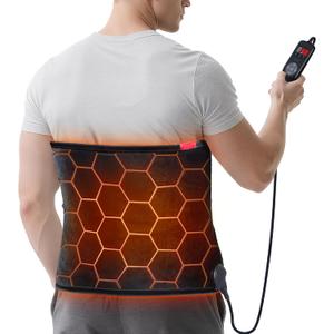 Heating Pad for Back Pain Relief: 2X Graphene Extra Hot 160 Electric Heating Pad for Back Lumbar Hips - Deeper Relieve Stiffness for Dad Mom - 12" x 44" 4H Auto Off & 8 Heat Settings (Black)
