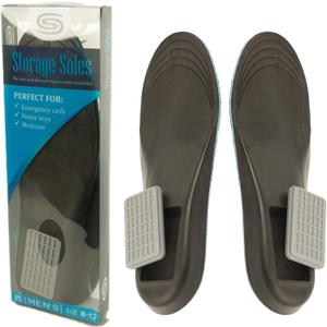 The Secret Stash Container for Shoes - Hide Valuables or Use as Hidden Money Containers. Fits Shoe Sizes M 8-12 W 10-14 (Trim to Fit)
