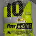 PeerBasics Safety Vests 10 Pack - Yellow Reflective High Visibility, Hi Vis Silver Strip, Men Women, Work, Cycling, Runner, Surveyor, Volunteer, Crossing Guard, Road, Construction, Neon (Mesh, 10)