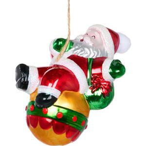 JOYIN Mini Santa Claus Christmas Glass Ornament, Blown Climbing Small Xmas Ornaments for Tree Hanging Decorations Indoor Outdoor Party Favor Indoor Decor Winter Gifts