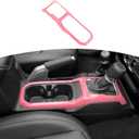 RT-TCZ for Jeep JL Gear Shift Cup Holder Panel Trim Cover for Jeep Wrangler JL JLU 2018 up for Gladiator JT 2020 up Pink Interior Accessories