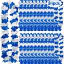 24 Pack Hawaiian Leis Bulk, Blue White Graduation Leis 41in Tropical Luau Party Flower Necklace, Gender Reveal Floral Garland, Beach Bachelorette Wedding Summer Pool Party Cruise Trip Decorations