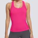 MathCat Workout Tops for Women Racerback Tank Tops Seamless Running Tank Tops Muscle Tank (Pink)