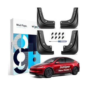 Wigoo 2025 New Tesla Model Y Juniper Accessories Mud Flaps [Stay Clean, Protect Paint] All Weather Guards Body Kits for Tesla New Model Y 2025 2026 Launch, Thicker Version (Set of 4)