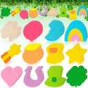 36 Pcs Wooden St Patrick's Day Tree Decorations Ornament Lucky Charms Ornaments Saint Patricks Ornaments for Tree Shamrock Ornament Home Fireplace Fence Irish Holiday Party Hanging Decor
