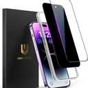 UNBREAKcable 2PCS Screen Protector for iPhone 14 Pro - 1 Privacy Tempered Glass+1 Clear Glass Double Shatterproof [Installation Frame] [9H Hardness] [Case Friendly] Anti-Scratch for iPhone 6.1 inch