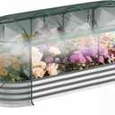 Lineware Raised Garden Bed with Self-Watering System, 8x3x1 ft Elevated Planter Boxes Outdoor with Mesh Cover, Oval Galvanized Raised Beds for Gardening,Vegetables,Flowers, Backyard, Patio