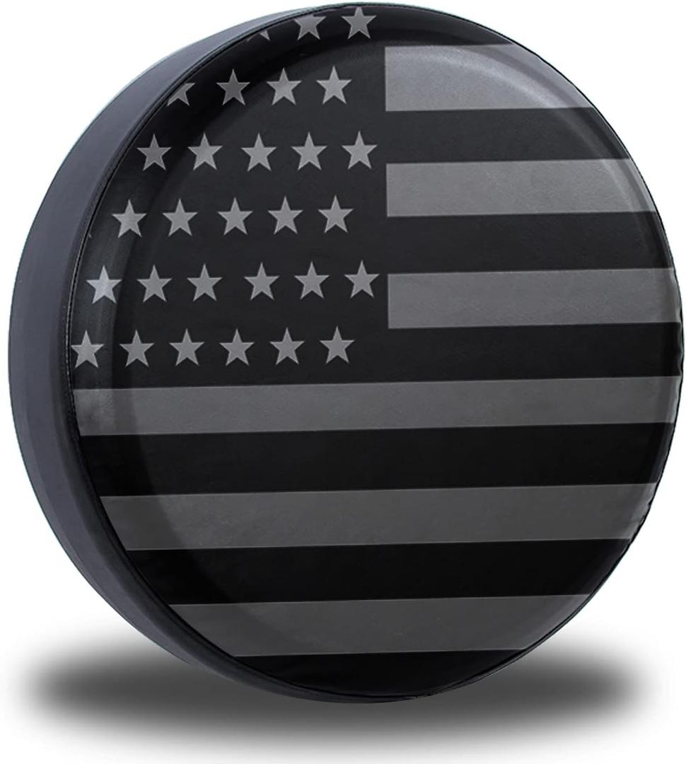 American Flag Spare Tire Cover Fit for Jeep Wrangler Rv SUV Truck Travel Trailer 16" Waterproof and Dustproof Protection Tires(16" for Diameter 30"-31"/76.2-78.4cm)