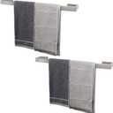 TocTen Bath Towel Rack - 2 Pack Square Base Thicken SUS304 Stainless Steel Towel Bar for Bathroom, Bathroom Bar Accessories Towel Rod Heavy Duty Wall Mounted Towel Holder(Brushed Nickel, 24 Inch)