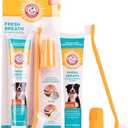 Arm & Hammer for Pets Fresh Breath Enzymatic Dog Dental Care Kit - Includes Dog Toothpaste, Dual Sided Toothbrush and Fingerbrush - Bad Breath Treatment, Chicken Flavor, 2.5 Ounce 2 Packs