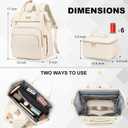 AIJIEKE Lunch Backpack for Women, 15.6 Inch Laptop Backpack with Detachable Insulated Cooler Lunch Box, 2-in-1 Water Resistant Work Computer Bag for Nurse Teacher College Commute, Beige