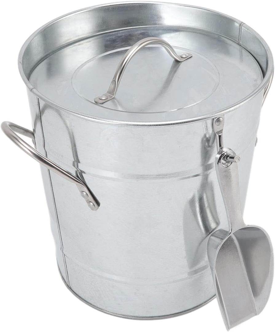 Ice Bucket, Stainless Steel 4 Quart, Insulated Bar Cooler & Drink Tub with Double Wall and Safety Cover for Bars, Restaurants, Parties (Stainless Steel Color)
