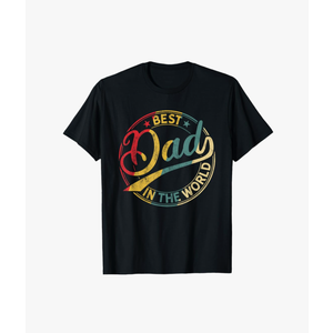 Best Dad in the World Father's Day Vintage Dad T-Shirt Size 2XL
