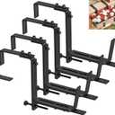 Y&M 4 Pcs Deck Railing Adjustable Planter Box Brackets (6 to 12.5 in), Universal Window Box Brackets, Heavy Duty Iron Flower Box Wall Mounting Hooks for Balcony, Fences, Patio, and Garden - Black