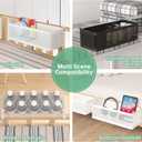 Bedside Caddy Shelf for Bunk Bed, Office Cubicle Walls, Crib Rails, Dorm Bed College Dorm Room Essentials Bed Shelf for Cell Phone Headphone Magazine Snacks(White, L13.78in*W5.12in*H3.94in)