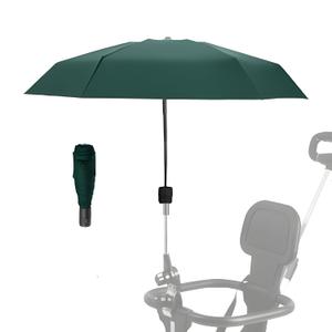 Adjustable Steering Angle, Clip-On All-Round Protection, Convenient and Lightweight, for Sun Protection Lightweight, Easy to Install, Stroller Umbrella, Baby Umbrella Stroller Accessory. (Green)