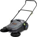 VEVOR Walk-Behind Hand Push Floor Sweeper, 25.6" Sweeping Width Floor Sweeper Manual Non-Electric, 5-Gallon Waste Container, Angle & Height Adjustable Folding Handle for Walkway, Yard, Garage, Patio