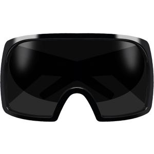 TYA Oversized Wrap Around Sunglasses for Women Men, Futuristic Rave Curved Lens Shades, Fashion Trendy Shield Sun Glasses (Black)