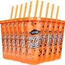 12 Pieces 2026 Graduation Plastic Cups with Lids and Straws 24 Oz Reusable Graduation Plastic Drinking Cup Class of 2026 Graduation Party Supplies for Graduation Hot Cold Drink Decorations (Orange)