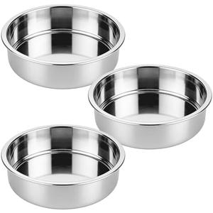 tifanso Set of 2 Stainless Steel Cake Pans - 8 Inch Round Layer Cake Baking Pan Molds, Stackable Even Heating Baking Set, Dishwasher Safe Bakeware Tins for Home Bakers, Birthday Party Wedding