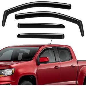 in-Channel Rain Guards Compatible with Chevy Colorado 2012-2022 Black Extra Durable Shatterproof Side Window Deflectors Visors Fit for GMC Canyon 2015-2022, Wind Deflectors - 4 PCS