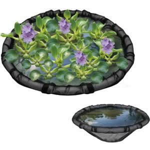 2 Set Floating Flora Fish Barrier, 26 Inch Round Floating Island Plant Protector, Polyester Fine Mesh Pond Corral to Protect Your Plants from Pond Fish
