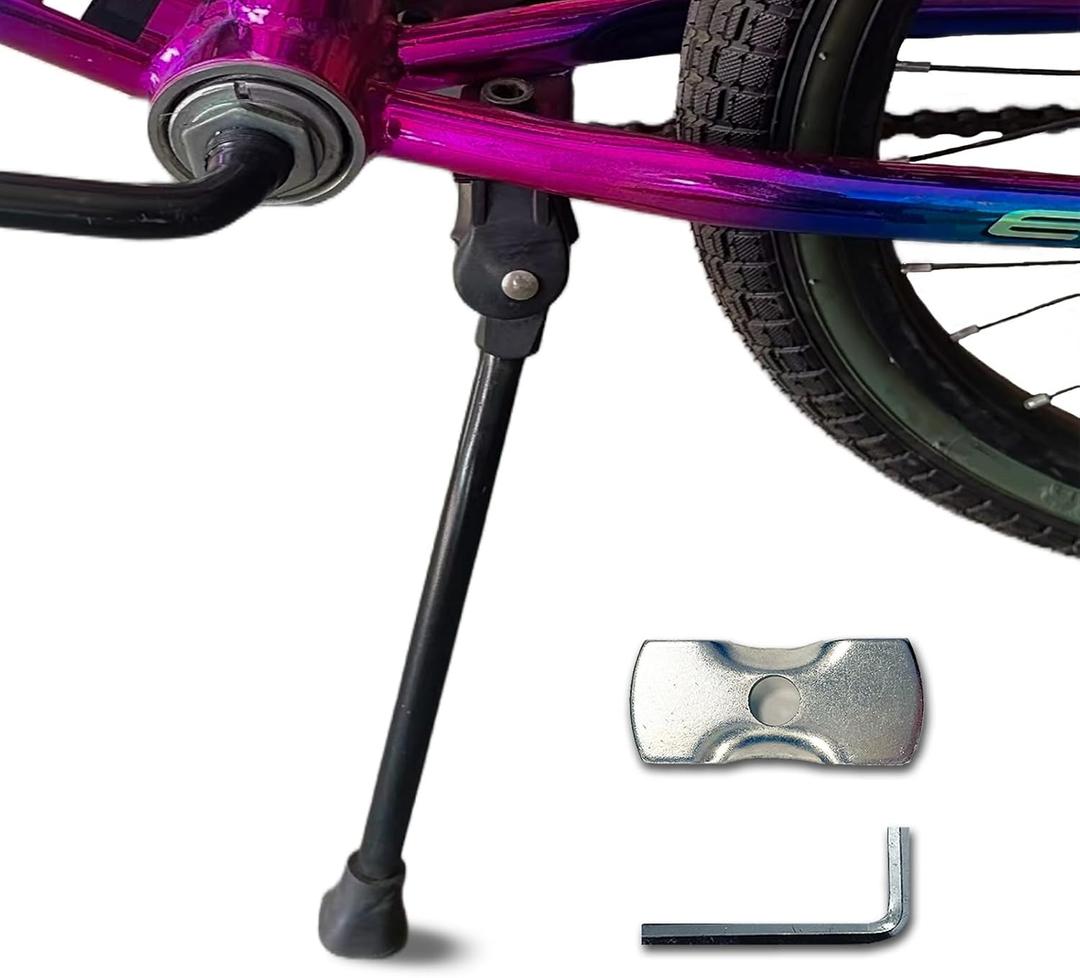 Bike Kickstand Unadjustable for Kids Bicycles Rear Kickstands Heavy-Duty Iron Bike Kick Stand for 16"-29" Wheel Girls and Boys Bike