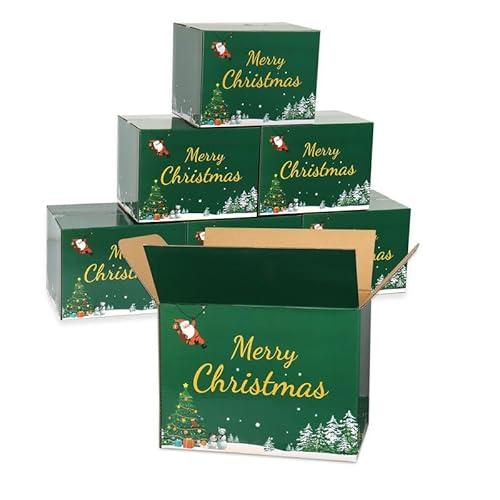 Christmas Shipping Boxes 8x6x6, 30 Pack Green Corrugated Cardboard Boxes for Shipping, Small Mailing Boxes for Small Business