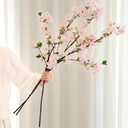Senjie Artificial Cherry Blossom Branches, Fake Flowers Bouquet with Real Touch Long Stems, Faux Silk Flowers for Vases Wedding Party Table Centerpieces Spring Home Decor (3PCS, Vase Not Included) (Light Pink)