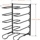JAQ Pots and Pans Organizer, 13.18 inch Heavy Duty Pot Lids Rack Holder Adjustable Height for Muffin Tins, Baking Sheets, Skillets,Cookware,Bakeware in Cabinets Shelf Countertop Pantry-Black
