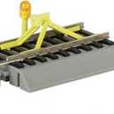 Bachmann Trains - Snap-Fit E-Z Track Flashing LED Bumper - Nickel Silver Rail with Gray Roadbed - HO Scale Medium