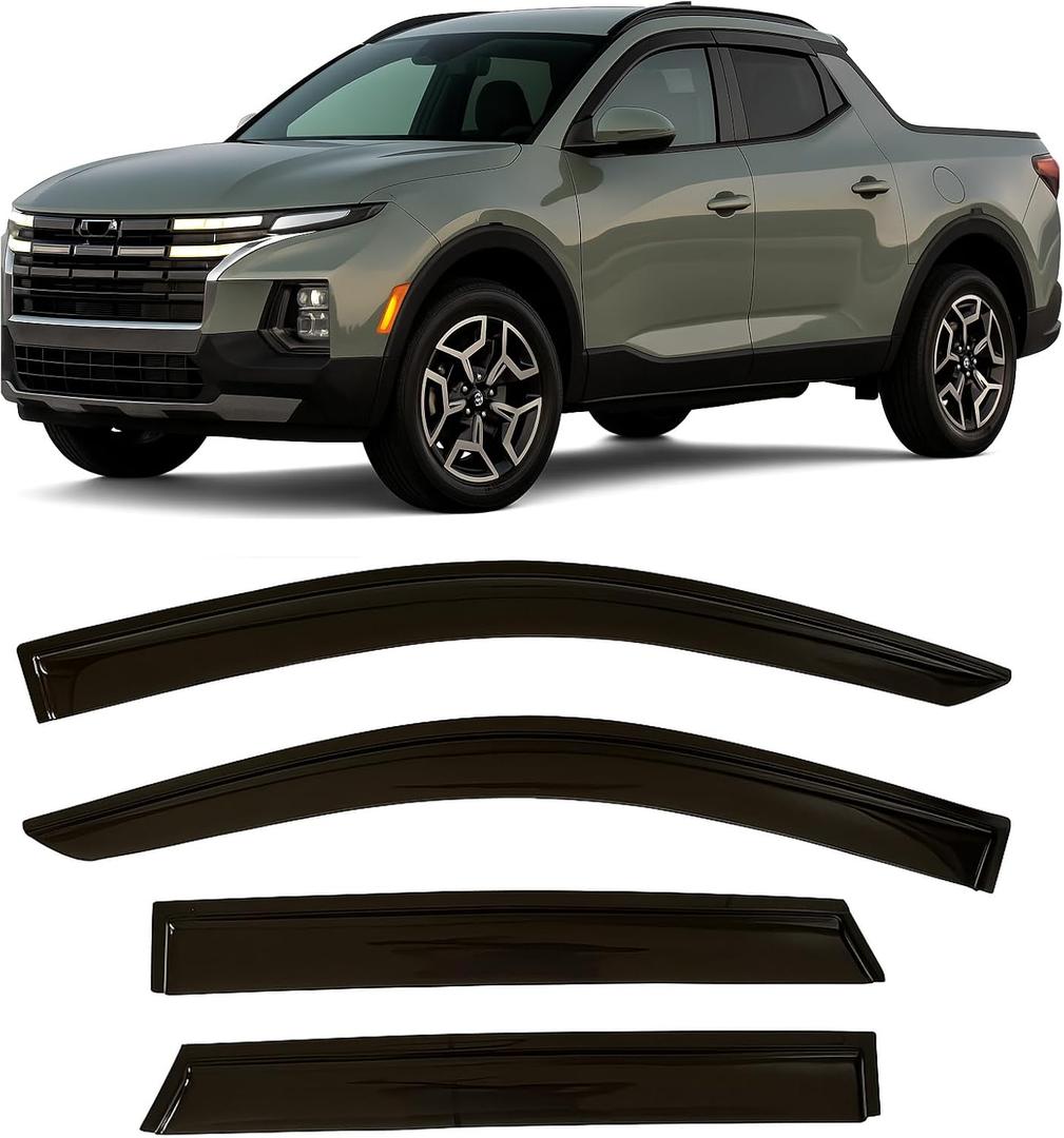 2019-2025 Tape-on Rain Guards for Hyundai Santa Cruz Side Window Deflector Visors SE SEL Night XRT Limited Durable Tinted Vent Shade 2023 2024
