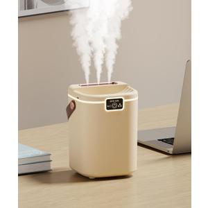 Air Humidifier for Bedroom with Three Spray, 2L Quiet Cool Mist Humidifier for Plants Dorm Room Office Home Car Personal Humidificador with Top Water Inlet & 4 Mist Modes & Night Light