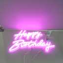 40"/23" Happy Birthday Neon Sign Large - Pink Happy Birthday Sign 12V - Happy Birthday Light Up Sign with Dimmable Switch - 2PCS Happy Birthday LED Sign for Backdrop, Party, Celebration, Decoration