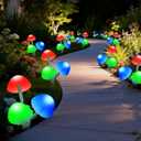 2 x BeHiller Solar Mushroom Lights Outside for Lawn Decorations - 6PACKS 18LED 8 Lighting Modes Multi-Color Mushrooms Yard Decor for Mom Gifts,Solar Garden Lights for Backyard,Fence,Housewarming Decor