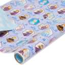 American Greetings Disney Frozen Wrapping Paper Roll for Christmas, Birthdays, or Any Occasion, Elsa and Anna Holiday Gift Wrap (75 sq. ft., 1 Reversible Roll) Light Blue and Purple, Olaf, Kristoff