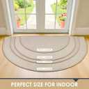 Door Mat 48" x 32", Half Circle Non Slip Washable Entry Rug, Low Profile Absorbent Doormat for Front Door, Back Door, Entryway, Kitchen Soft Semicircle Indoor Floor Mat, Khaki