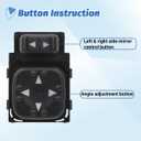 Power Mirror Switch Control Compatible with 2000 2001 2002 Chevrolet Chevy Suburban Tahoe Silverado 1500 2500 3500, GMC Yukon Sierra, Cadillac, Replaces 901124, 15045085, 19259975