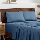 Bare Home Microfiber Pillow Cases - King 20x36 - Cooling Pillowcases - Double Brushed - Easy Care - Envelope Closure (King Pillowcase Set of 2, Coronet Blue)