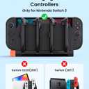 Transnovo Switch 2 Controller Charger - Plug-in Dual-Direction Magnetic Charging Dock for Nintendo Switch 2 Joycons, Accessories 4-in-1 Fast Charger Station with Charging Indicator, Black