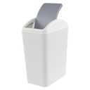 4.5 Gallon Swing Top Trash Can, Plastic Garbage Can with Swing Lid (Gray)