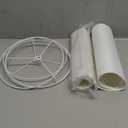 Drum Lamp Shades for Table Lamps 12" Top x 12" Bottom x 8" High Linen Lampshade Lamp Shade with E27 to E26/E14 Adapters for Floor Lamps Bedside Lamps, White fine lines, Assembly Required