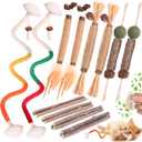 Kyouki Cat Toys Cat Chew Toys, Silvervine Sticks Catnip Rope Toys for Cats Teeth Cleaning, Kitten Dental Care, Kitty for Indoor Cats Increase Appetite,Enhances Oral & Dental Health (21 Pack)