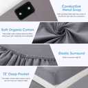 Grounding Sheets King Size, 95% Organic Cotton + 5% Pure Silver Fiber, Grounding Sheet Earth Connected Bedding (King - 77"x 80"x 13" Gray) Fitted Earth Sheets with Grounding Cord