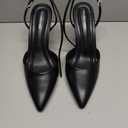 Modatope Closed Toe Ankle Strap Heels Women Pumps Pointed Toe Heeled Sandals for Women Stiletto Wedding Dress Shoes, Size 8, Black