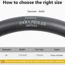 2-PCS 24" Heavy Duty Bike Tubes 24x1.75/2.25 AV32MM Schrader Valve 45/57-507 Inner Tubes Compatible with 24 x 1.75 24x1.95 24x2.10 24x2.125 24x2.25 Cruisers, City, Mountain Bicycle Bike Tire Tubes
