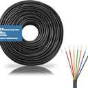 Hoolerry Solid Sprinkler System Wire 18 Gauge Irrigation Wire with UV Resistant PVC Jacket Sprinkler Cable for Underground Irrigation Field Central Control System 30v Ul Listed(18/8, 100 Ft)