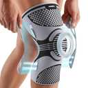 CAMBIVO Knee Support Brace with 2 Snap-on Detachable Stabilizers & Patella Gel Pads, Red Dot Awarded Compression Knee Sleeve for Meniscus Tear, ACL, Knee Pain Support, Running, Workout for Women & Men